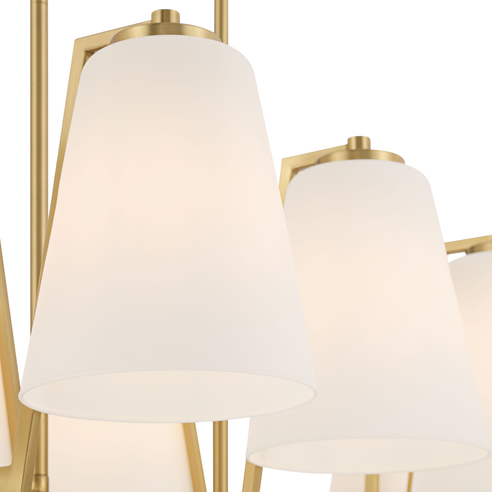 Image 3 Possini Euro Tressel 42" Wide Brass and White Glass 8-Light Chandelier more views