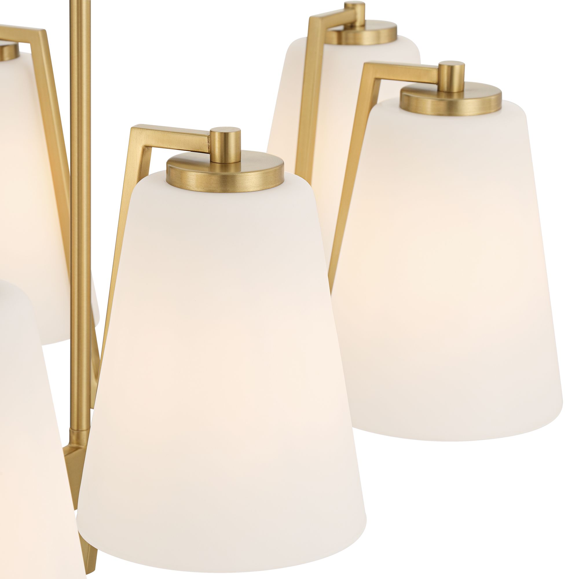 Image 4 Possini Euro Tressel 42" Wide Brass and White Glass 8-Light Chandelier more views