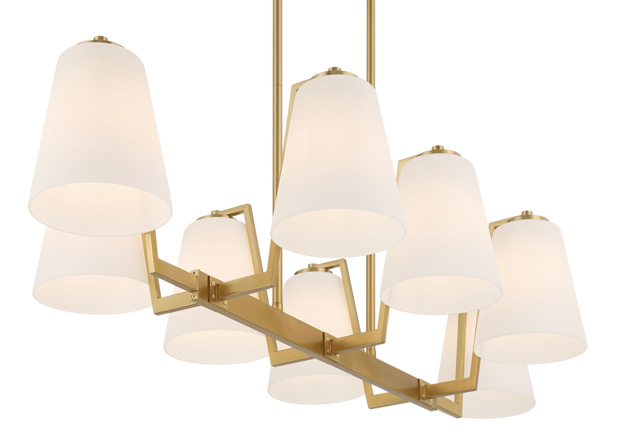 Image 5 Possini Euro Tressel 42" Wide Brass and White Glass 8-Light Chandelier more views