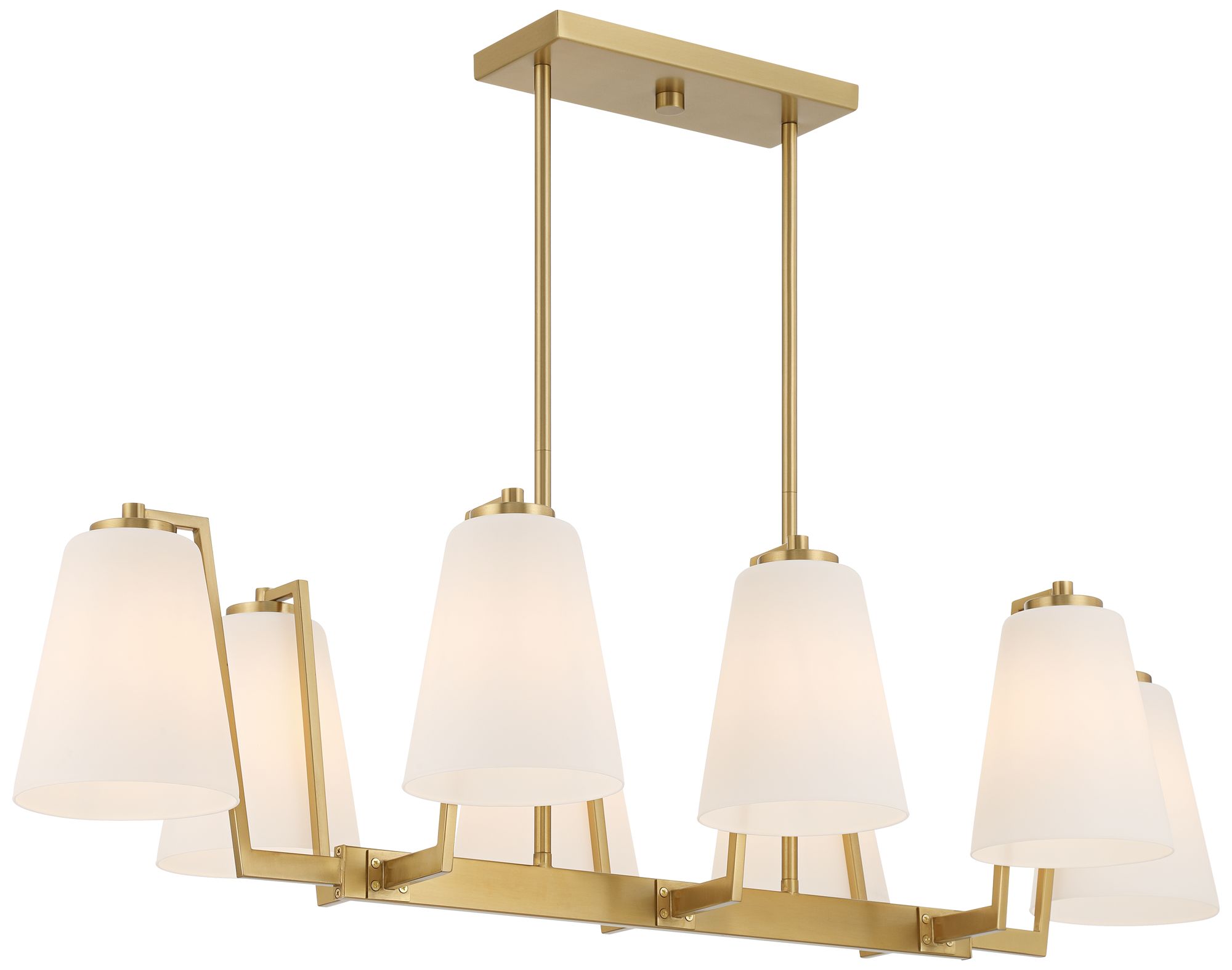 Possini Euro Tressel 42" Wide Brass and White Glass 8-Light Chandelier