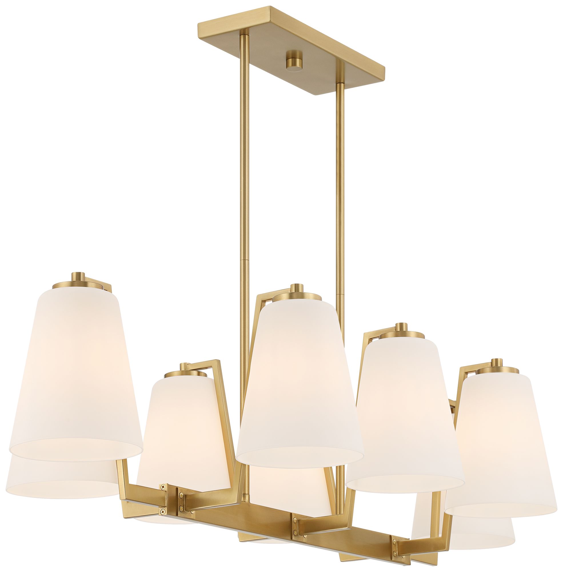 Possini Euro Tressel 42" Wide Brass and White Glass 8-Light Chandelier