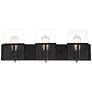 Possini Euro Trezza 24" Wide Matte Black 3-Light Vanity Bath Light