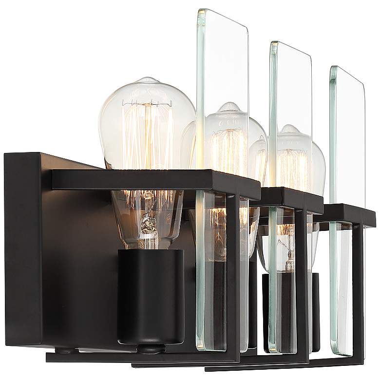 Image 6 Possini Euro Trezza 24" Wide Matte Black 3-Light Vanity Bath Light more views