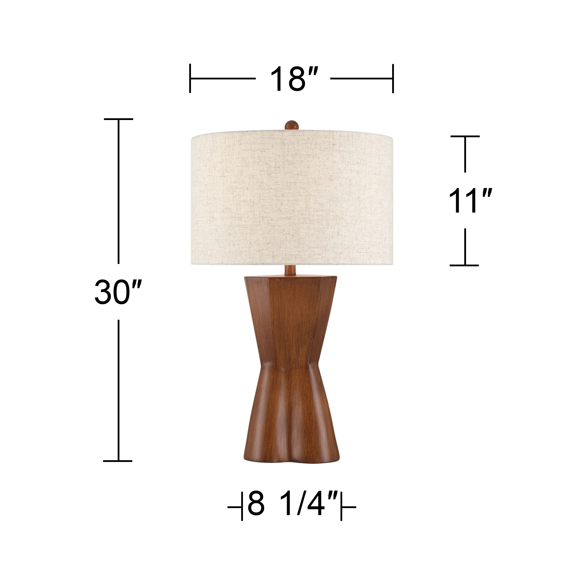 Possini Euro Tri 30" High Modern Faux Wood Table Lamp