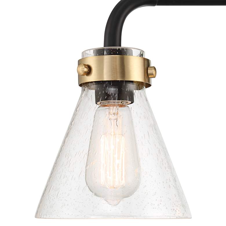 Image 3 Possini Euro Trilogy 25 3/4" Wide Black and Brass 3-Light Bath Light more views