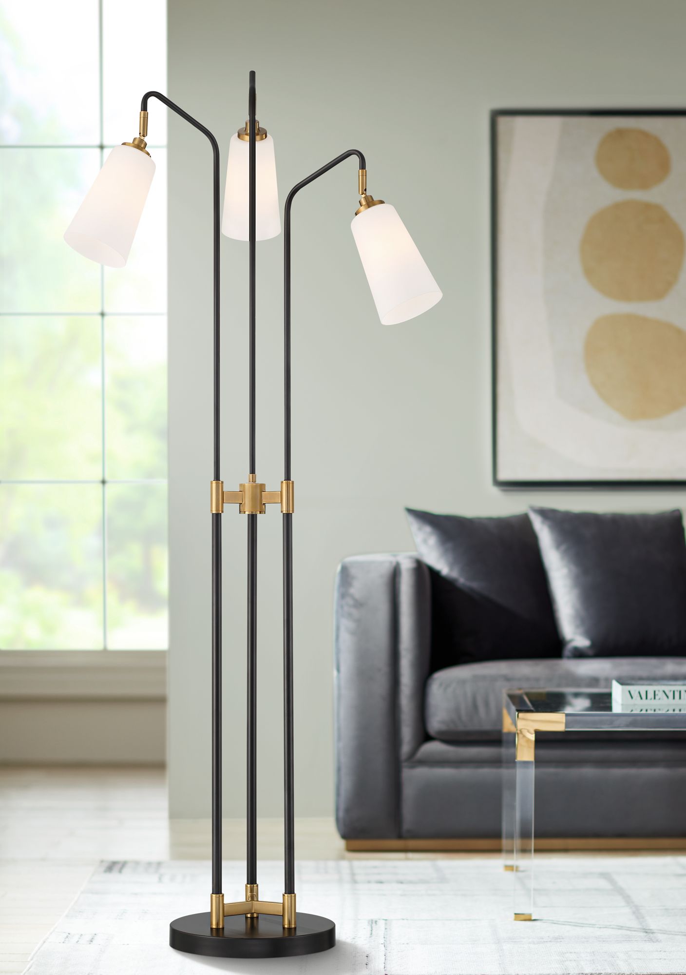 gold uplight floor lamp