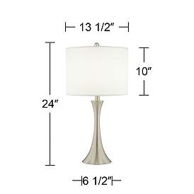 Image4 of Possini Euro Trish Brushed Nickel and Black Touch Table Lamps Set of 2 more views
