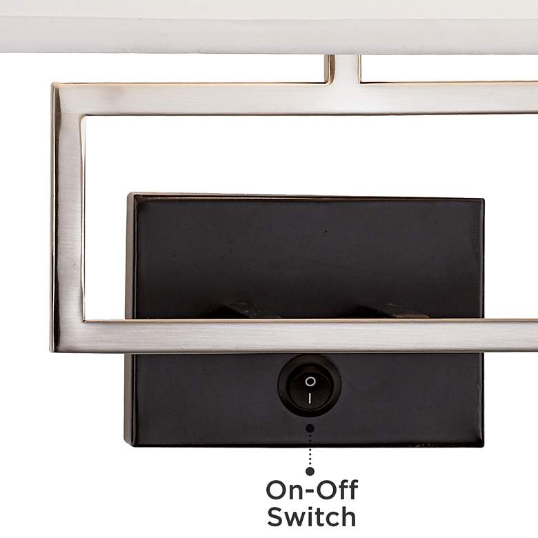 Image 4 Possini Euro Trixie 13" Brushed Nickel Rectangle Plug-In Wall Lamp more views