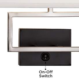 Image4 of Possini Euro Trixie Brushed Nickel Rectangle Plug-In Wall Lamps Set of 2 more views