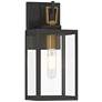 3_Possini Euro Trystin 13" High Black and Brass Outdoor Wall Light