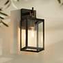 2_Possini Euro Trystin 13" High Black and Brass Outdoor Wall Light
