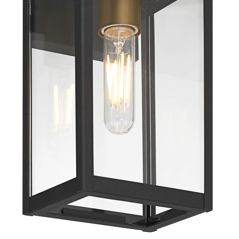 Image 3 Possini Euro Trystin 13" High Black and Brass Outdoor Wall Light more views