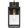 6_Possini Euro Trystin 13" High Black and Brass Outdoor Wall Light more views