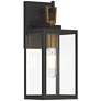 7_Possini Euro Trystin 13" High Black and Brass Outdoor Wall Light more views