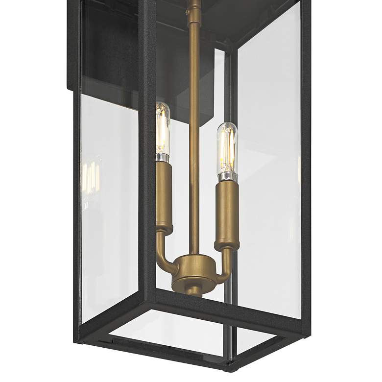Image 2 Possini Euro Trystin 18"H Black & Brass 2-Light Outdoor Wall Light more views