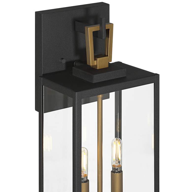 Image 3 Possini Euro Trystin 18"H Black & Brass 2-Light Outdoor Wall Light more views