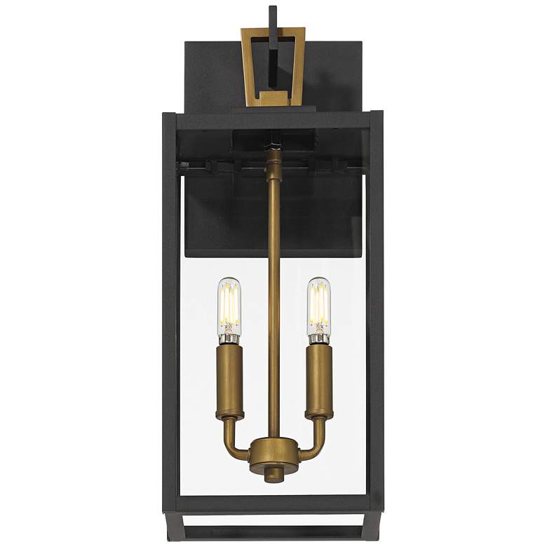 Image 4 Possini Euro Trystin 18"H Black & Brass 2-Light Outdoor Wall Light more views