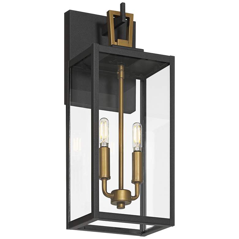 Image 5 Possini Euro Trystin 18"H Black & Brass 2-Light Outdoor Wall Light more views