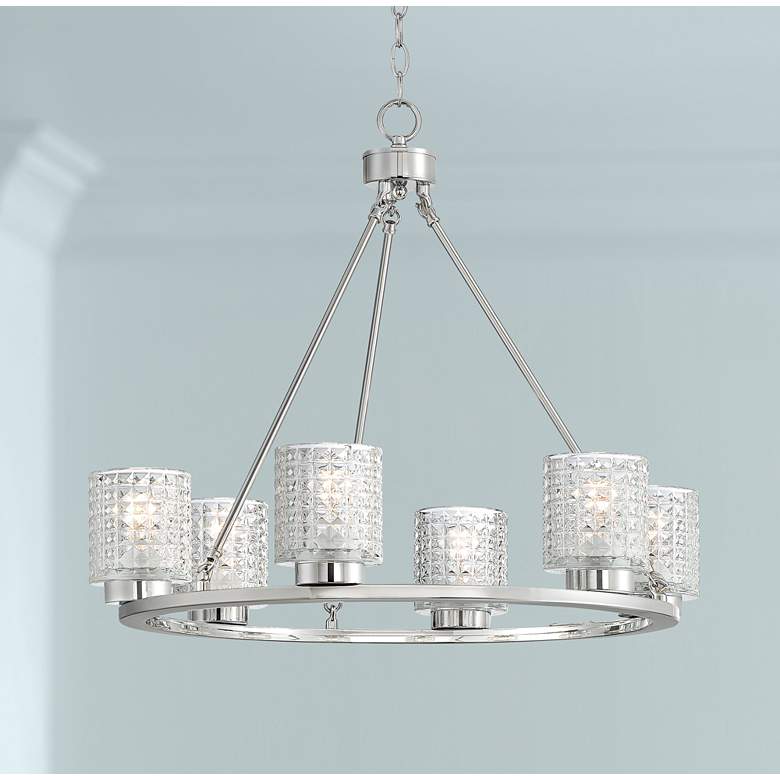 Image 1 Possini Euro Tucson 27" Wide Chrome 6-Light Chandelier