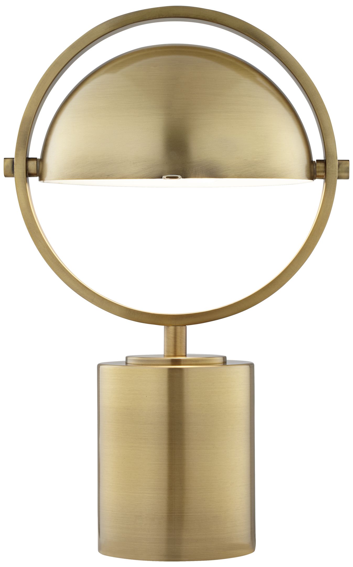 Image 2 Possini Euro Tular 17" Brass Dome Modern Mushroom Table Lamp