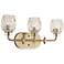 Possini Euro Tulip Glass 22 1/2" Wide Brass 3-Light Bath Light