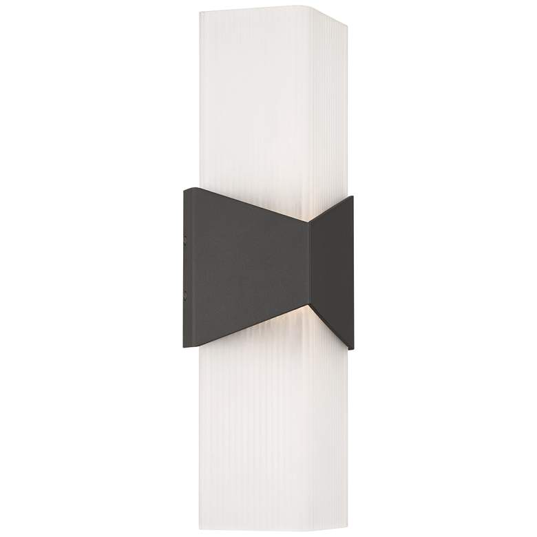 Image 2 Possini Euro Tux 18" High Black and White LED Outdoor Wall Light