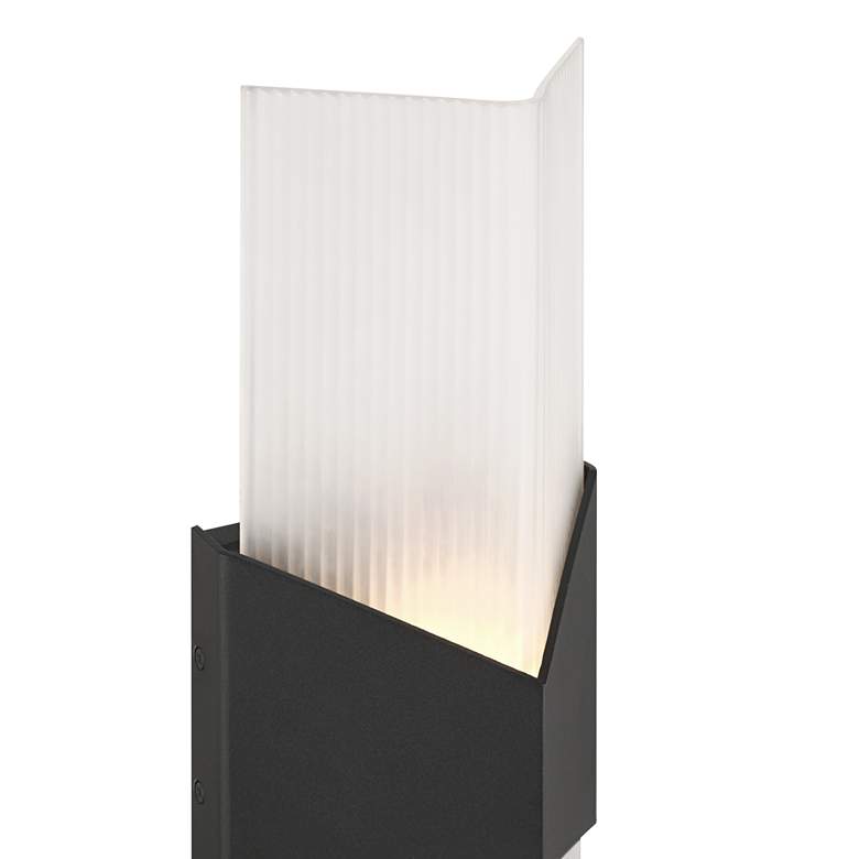 Image 3 Possini Euro Tux 18" High Black and White LED Outdoor Wall Light more views