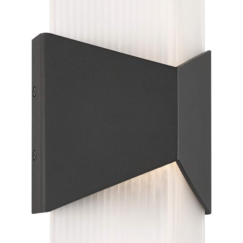 Image 4 Possini Euro Tux 18" High Black and White LED Outdoor Wall Light more views