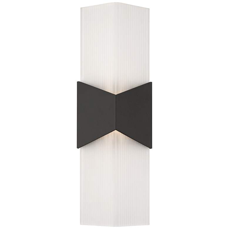 Image 5 Possini Euro Tux 18" High Black and White LED Outdoor Wall Light more views