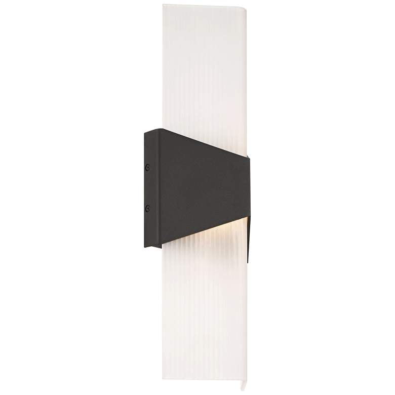 Image 7 Possini Euro Tux 18" High Black and White LED Outdoor Wall Light more views