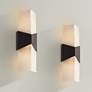 1_Possini Euro Tux 18" High Black and White LED Wall Sconce Set of 2
