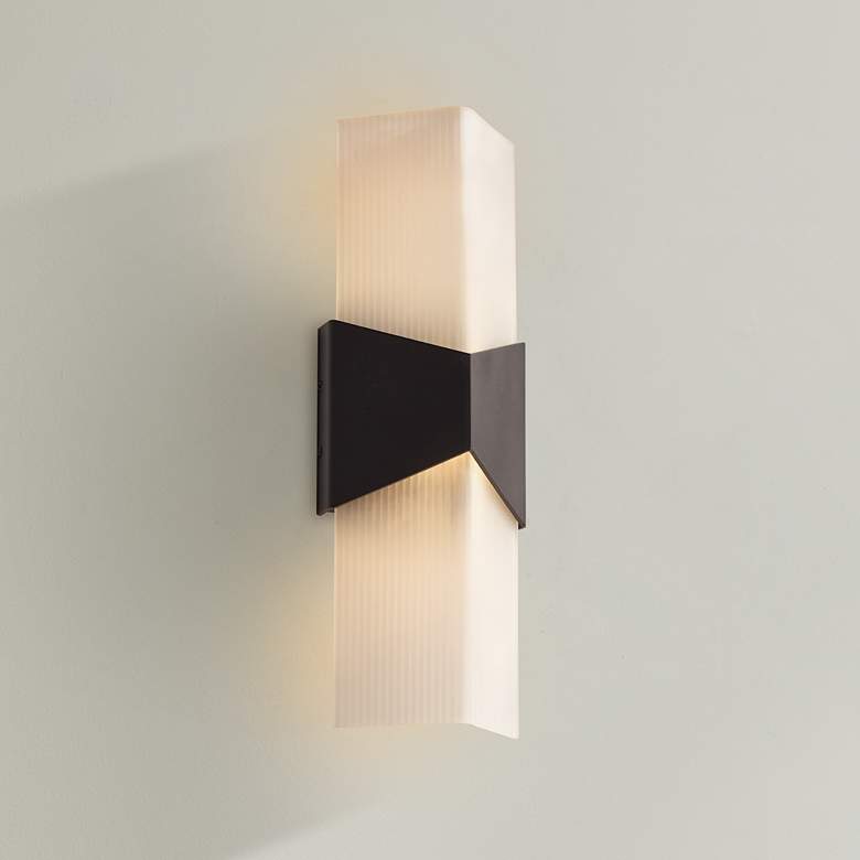 Image 1 Possini Euro Tux 18" High Black and White LED Wall Sconce