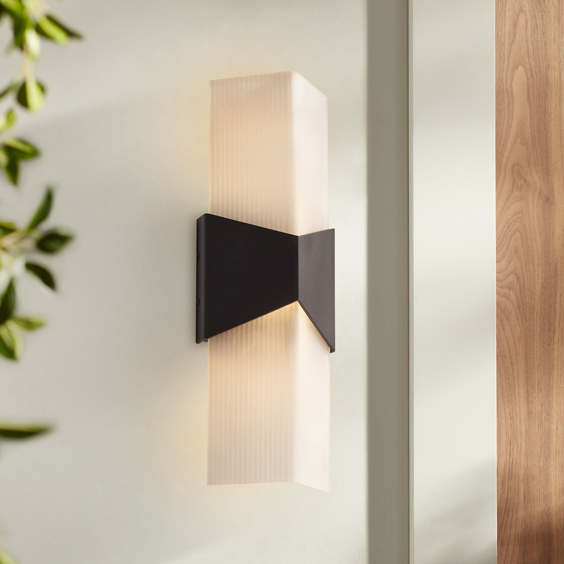 Possini Euro Tux 18"H Black and White LED Outdoor Wall Light Set of 2