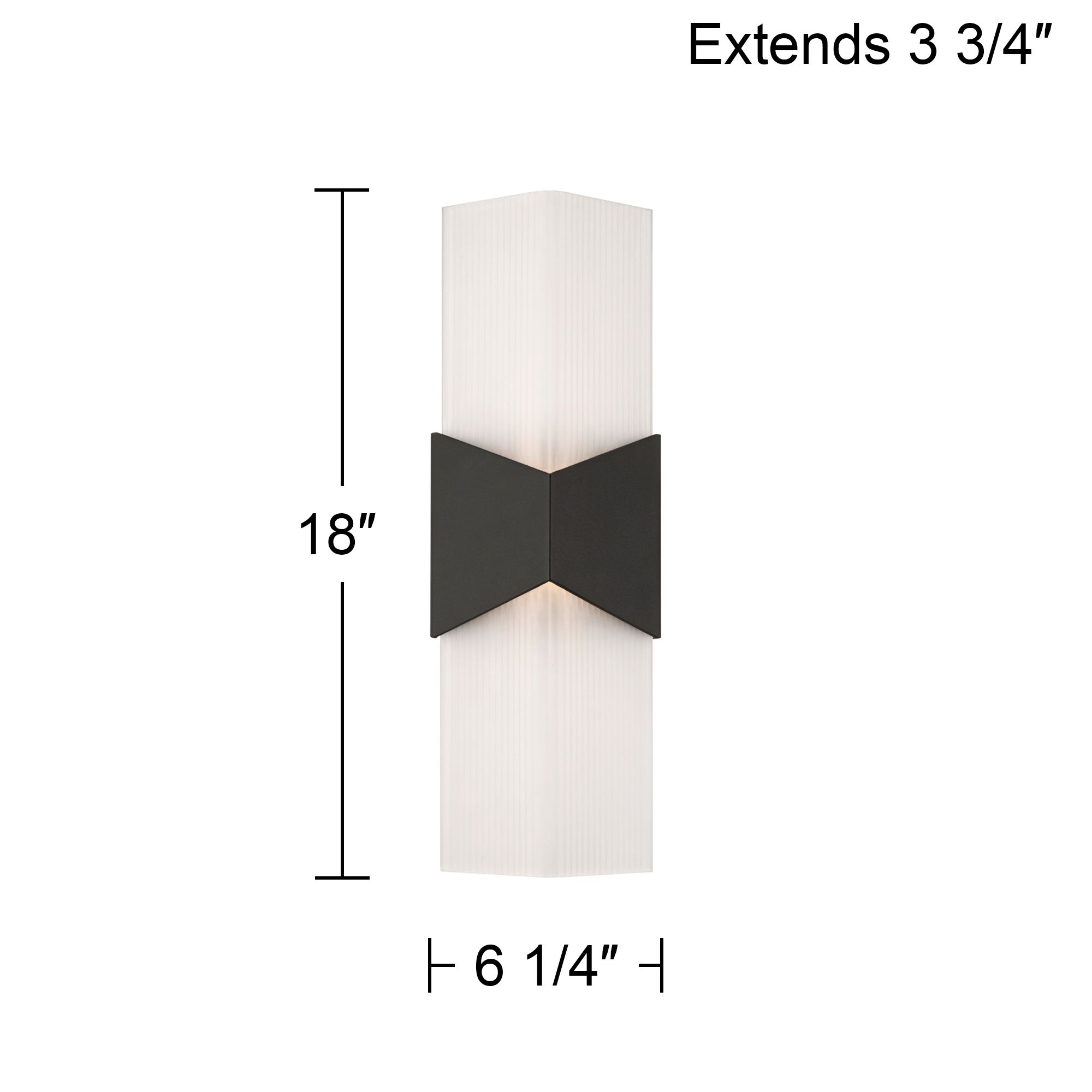 Possini Euro Tux 18"H Black and White LED Outdoor Wall Light Set of 2