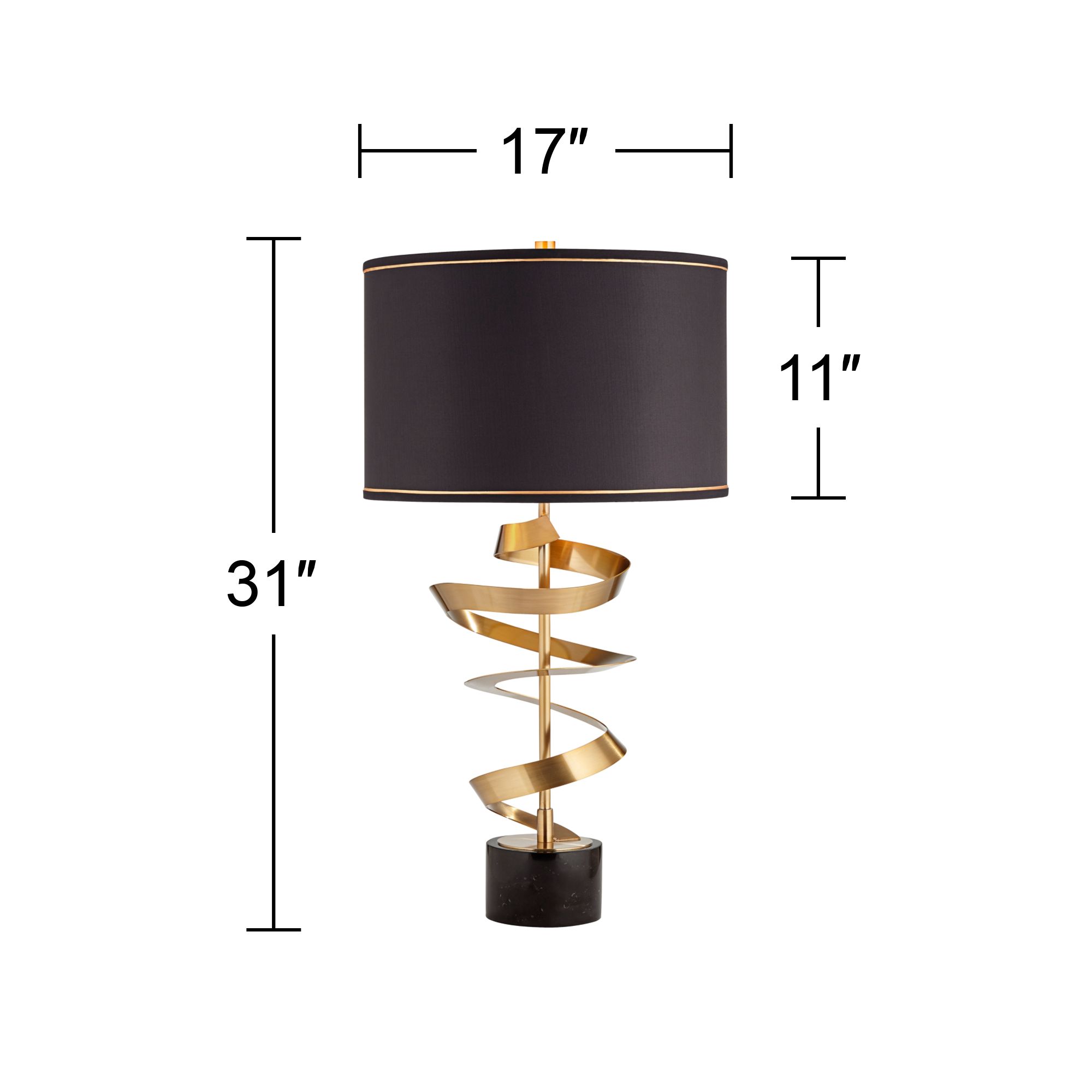 Watch A Video About the Possini Euro Twist Brass and Black Marble Sculpture Table Lamp with Dimmer