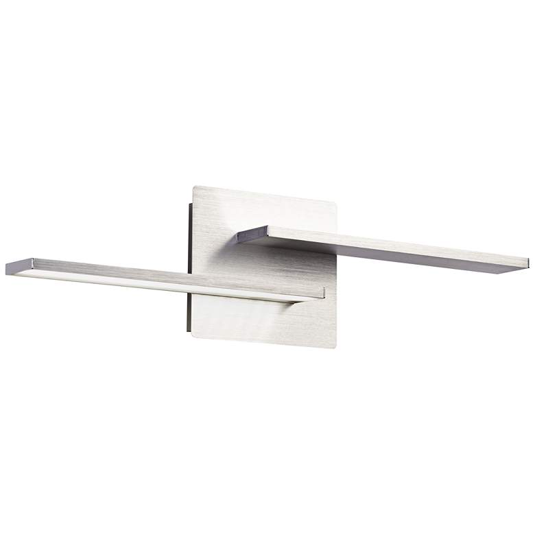 Image 2 Possini Euro Two Linears 5 1/2 inch High LED Brushed Aluminum Wall Sconce