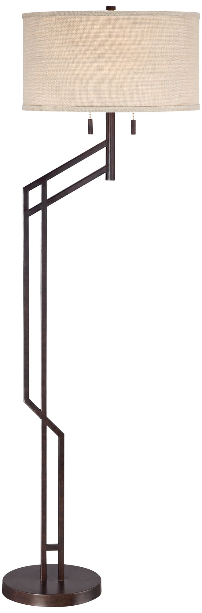 Possini Euro Tyler Angular Bronze Floor Lamp 5Y647 Lamps Plus