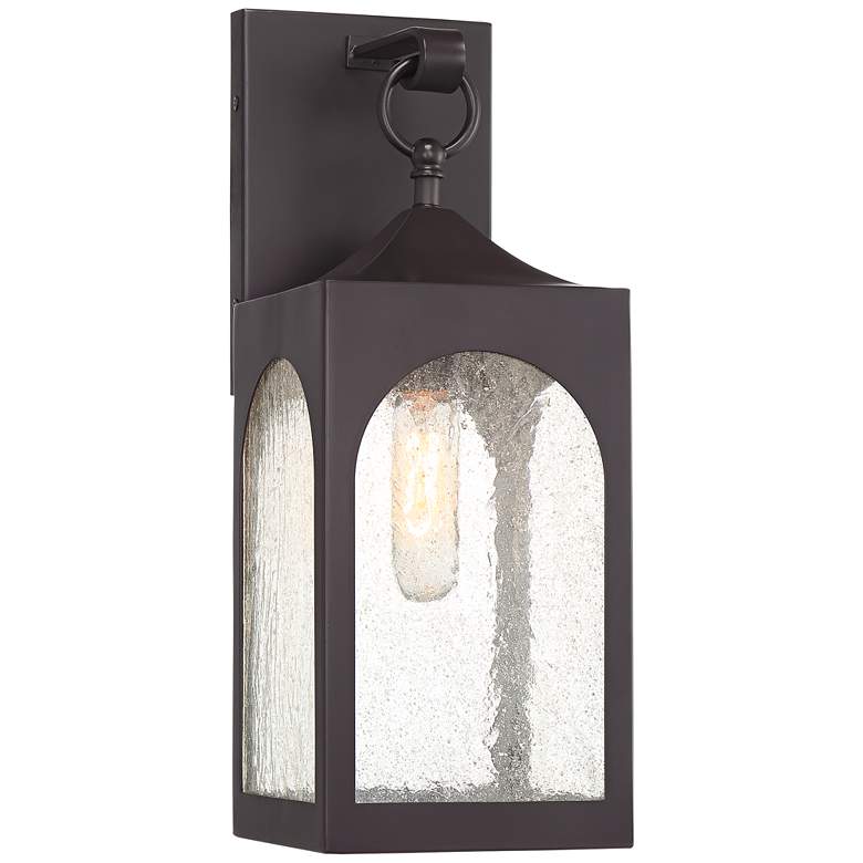 Image 2 Possini Euro Tyne 16 1/2 inch High Bronze Lantern Outdoor Wall Light