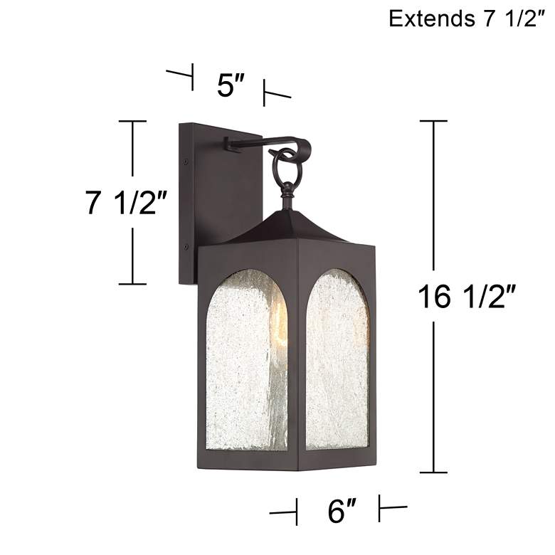 Image 7 Possini Euro Tyne 16 1/2 inch High Bronze Lantern Outdoor Wall Light more views