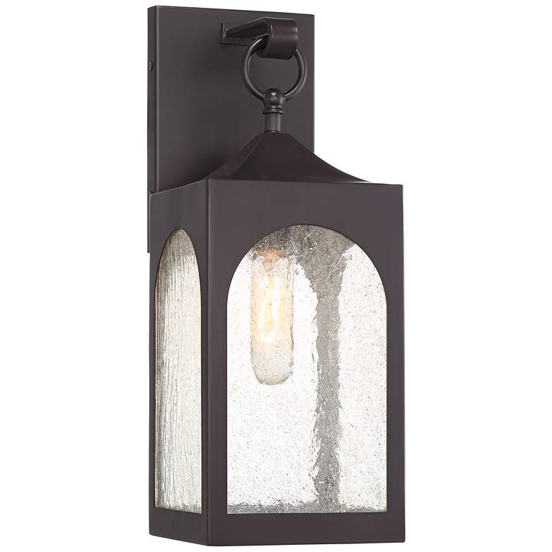 Image 2 Possini Euro Tyne 16 1/2 inch High Bronze Lantern Wall Sconce