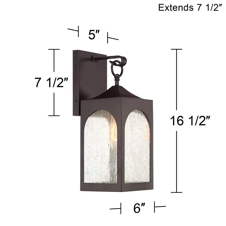 Image 7 Possini Euro Tyne 16 1/2" High Bronze Lantern Wall Sconce more views