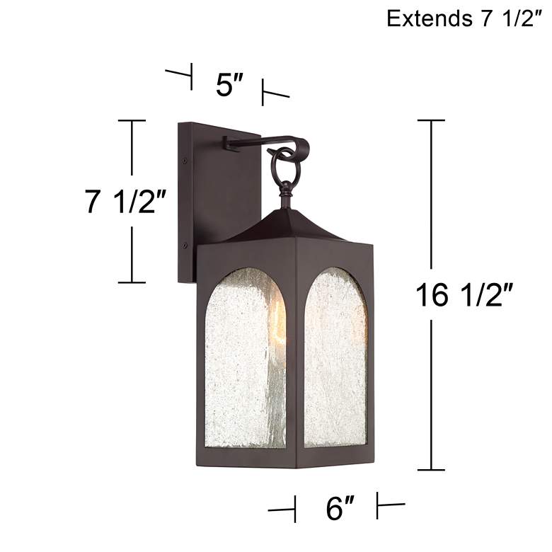 Image 7 Possini Euro Tyne 16 1/2 inch High Bronze Lantern Wall Sconce more views