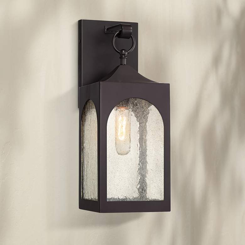 Image 7 Possini Euro Tyne 16 1/2"H Bronze Lantern Outdoor Wall Light Set of 2 more views
