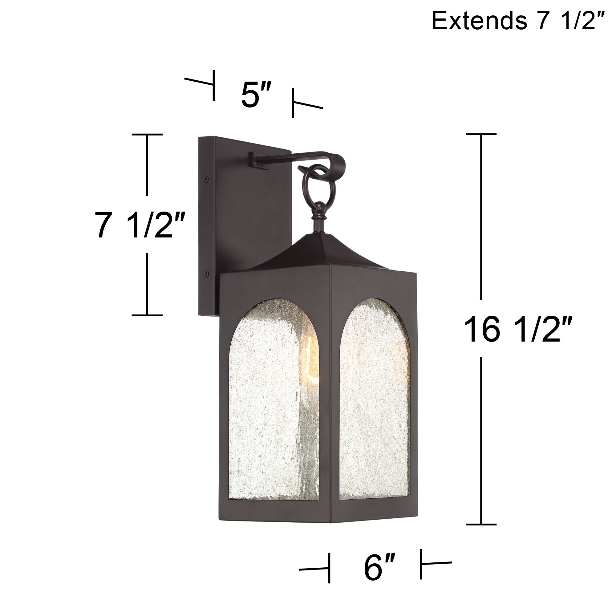 Possini Euro Tyne 16 1/2"H Bronze Lantern Outdoor Wall Light Set of 2