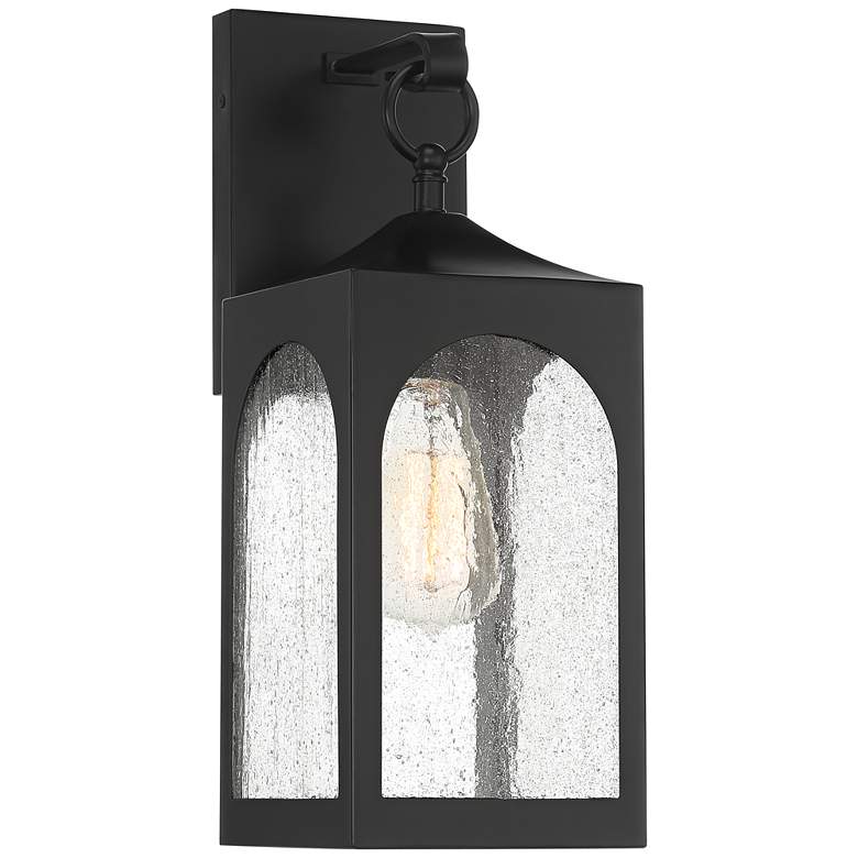 Image 2 Possini Euro Tyne 16 inch High Matte Black Lantern Outdoor Wall Light