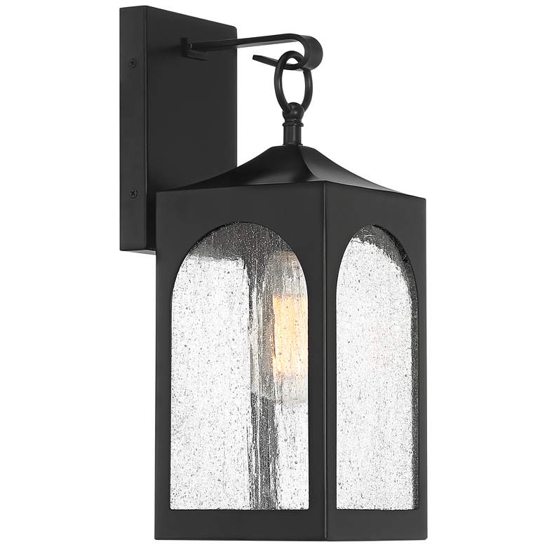 Image 5 Possini Euro Tyne 16" High Matte Black Lantern Outdoor Wall Light more views