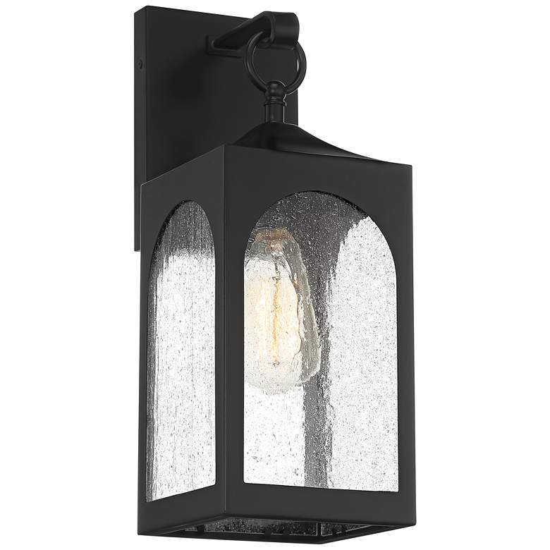 Image 7 Possini Euro Tyne 16" High Matte Black Lantern Outdoor Wall Light more views