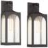 Possini Euro Tyne 20.5" Bronze Lantern Outdoor Wall Lights Set of 2