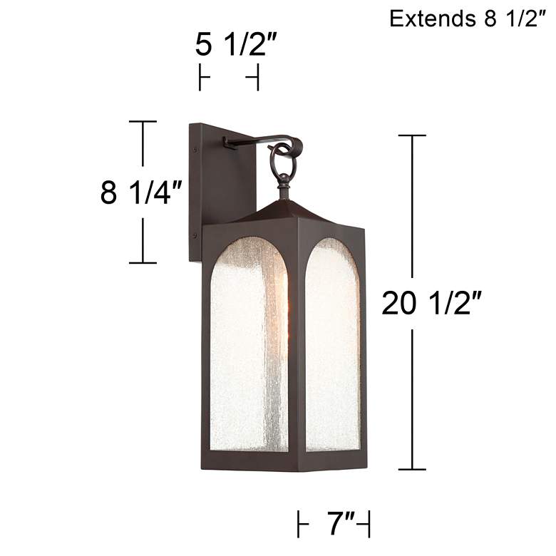 Image 7 Possini Euro Tyne 20 1/2 inch High Bronze Lantern Wall Sconce more views