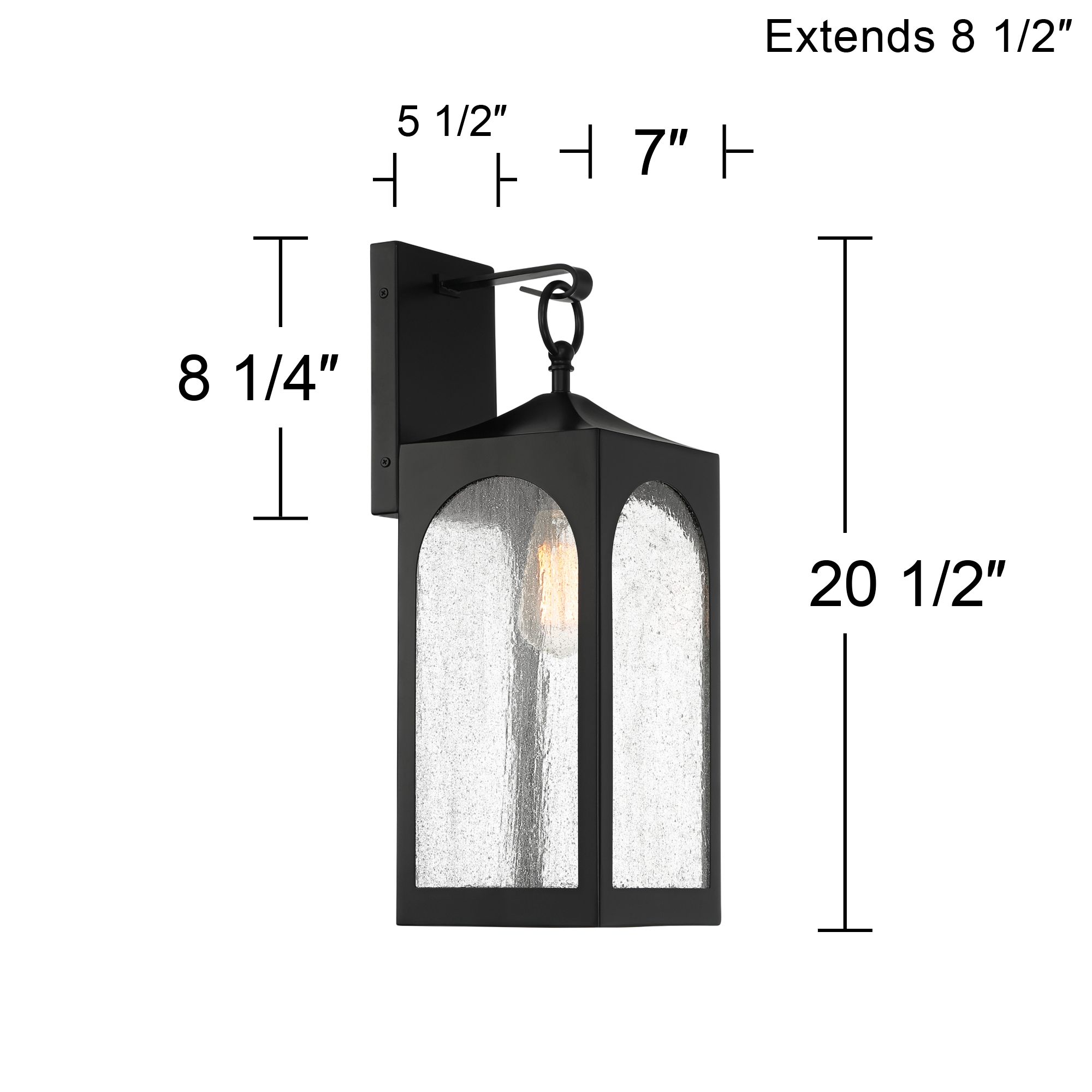 Possini Euro Tyne 20 1/2" High Matte Black Lantern Outdoor Wall Light